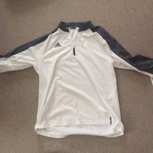 Adidas White Athletic Quarter-ZIP